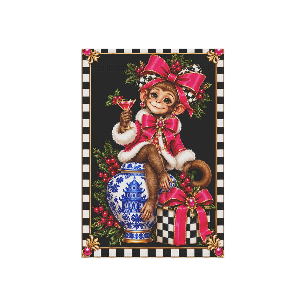 Garden Flag - chinoiserie monkey
