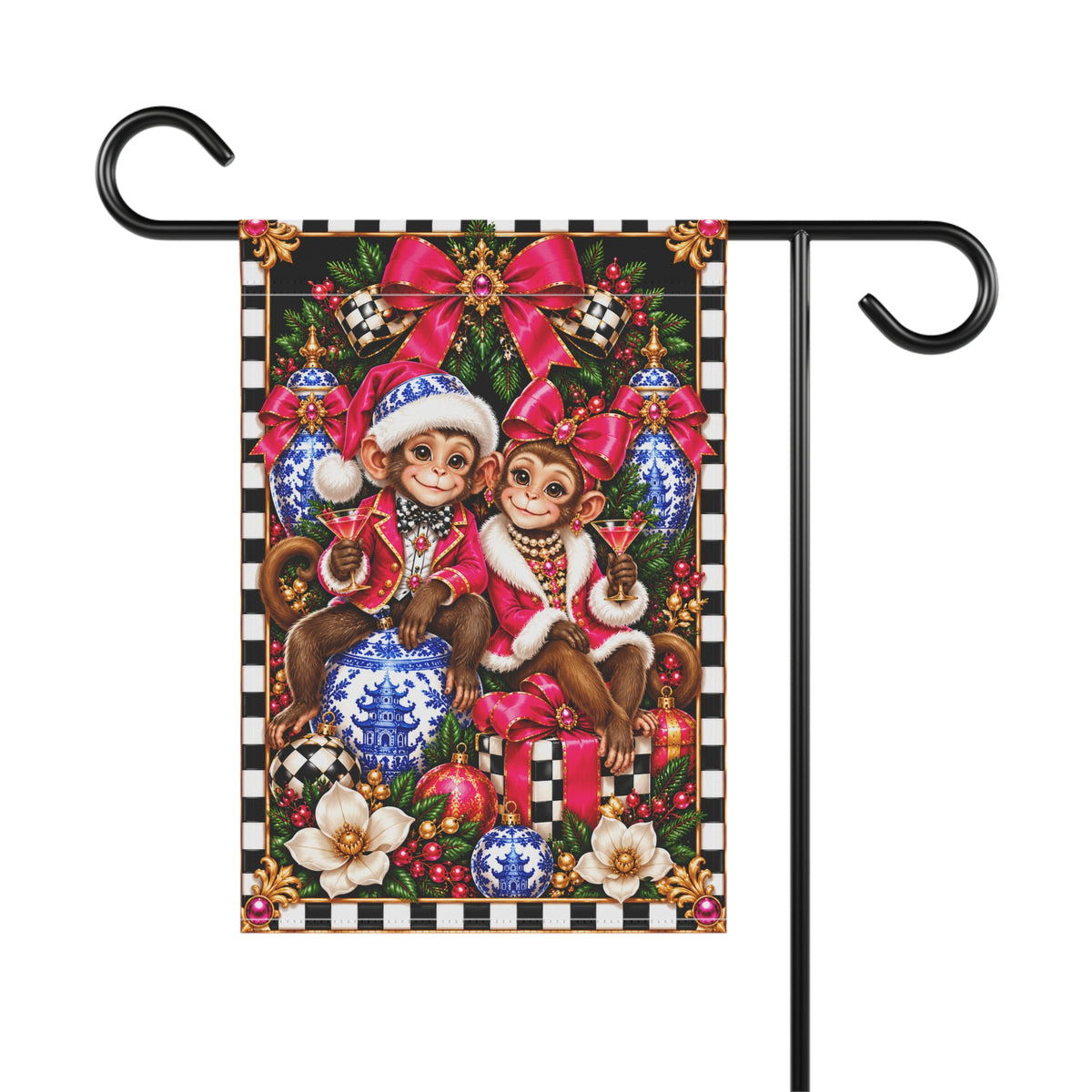 Garden Flag - chinoiserie monkey