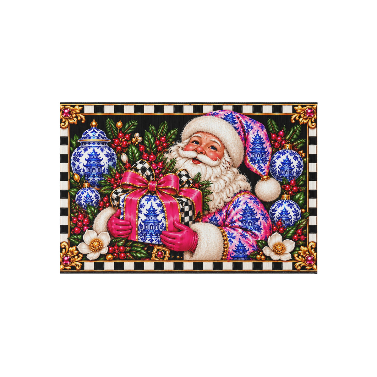 Outdoor Rug - chinoiserie Santa
