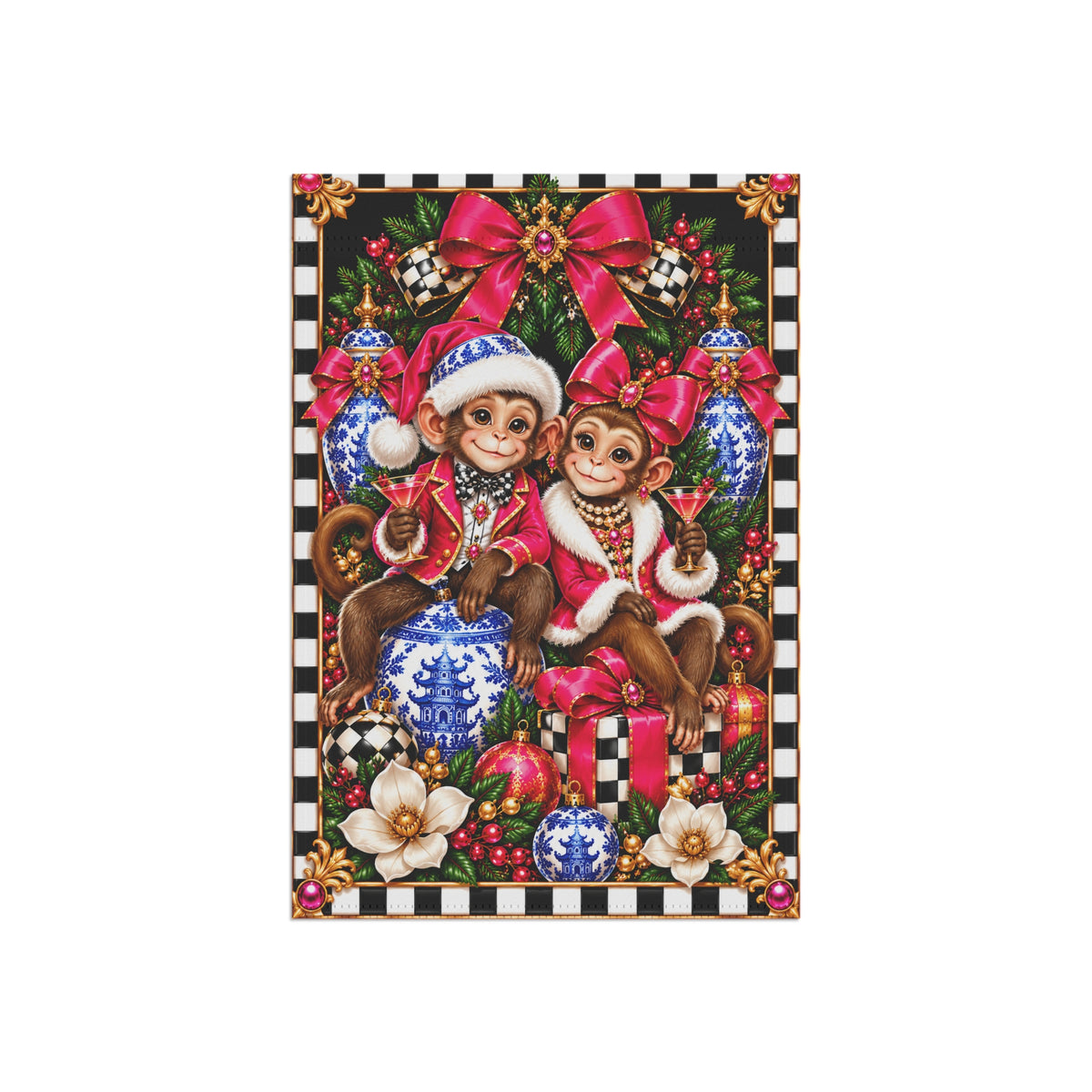 Garden Flag - chinoiserie monkey