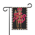 Garden Flag - pink black and white check monkey