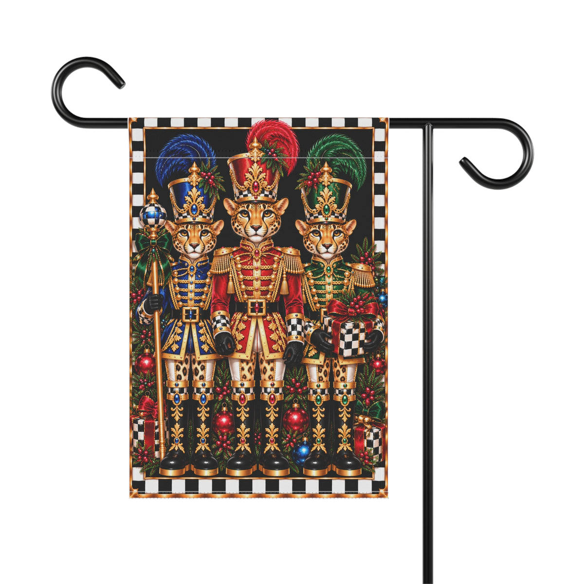 Garden Flag - Royal cheetah nutcrackers
