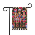 Garden Flag - pink chinoiserie monkey cheetah deer nutcrackers