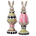 13.5" RESIN ROYAL BUNNY EGG TOPIARY