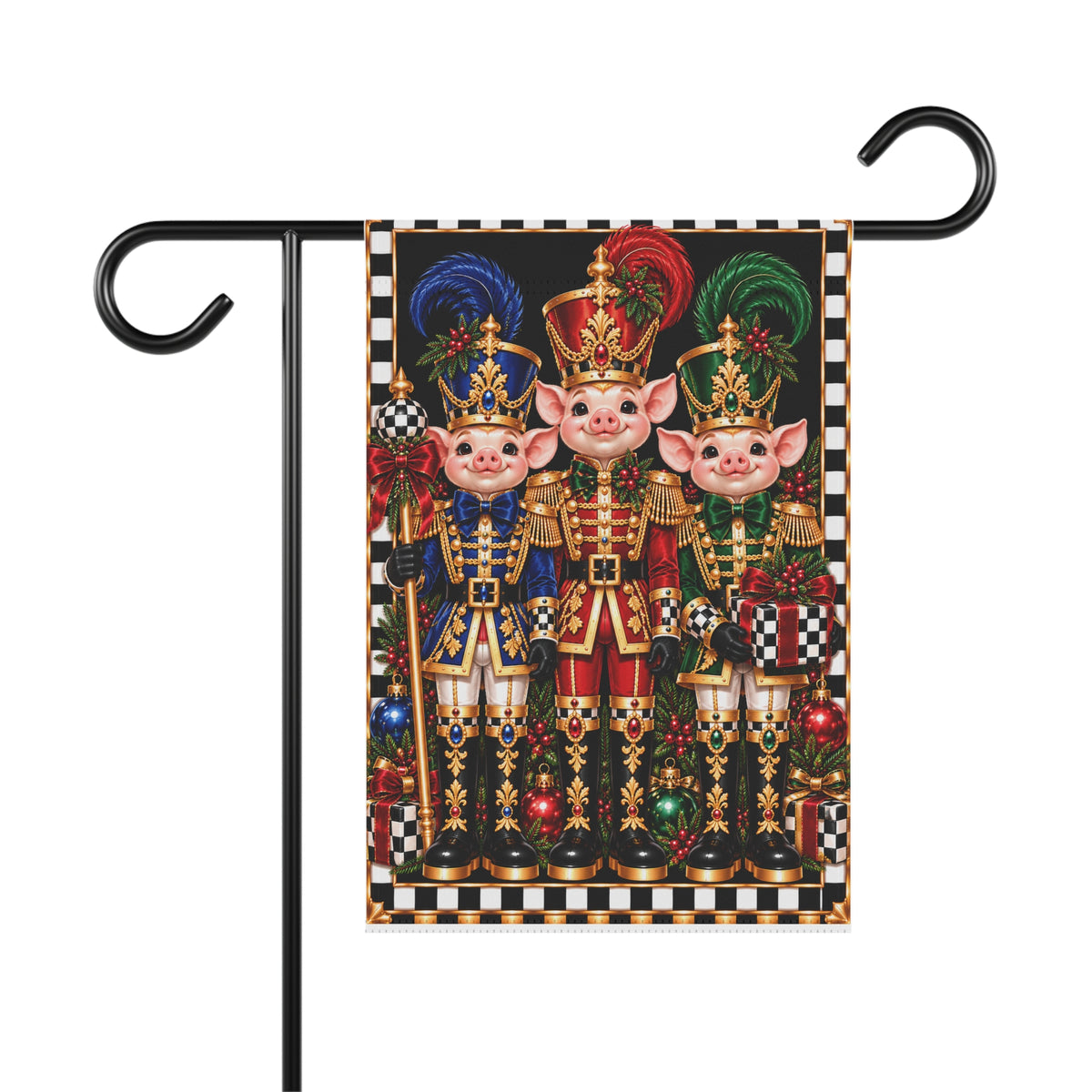 Garden Flag - Royal pig nutcrackers
