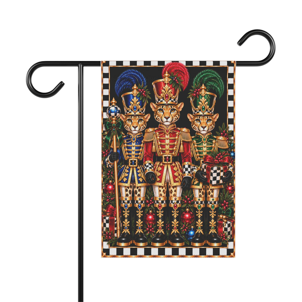 Garden Flag - Royal cheetah nutcrackers