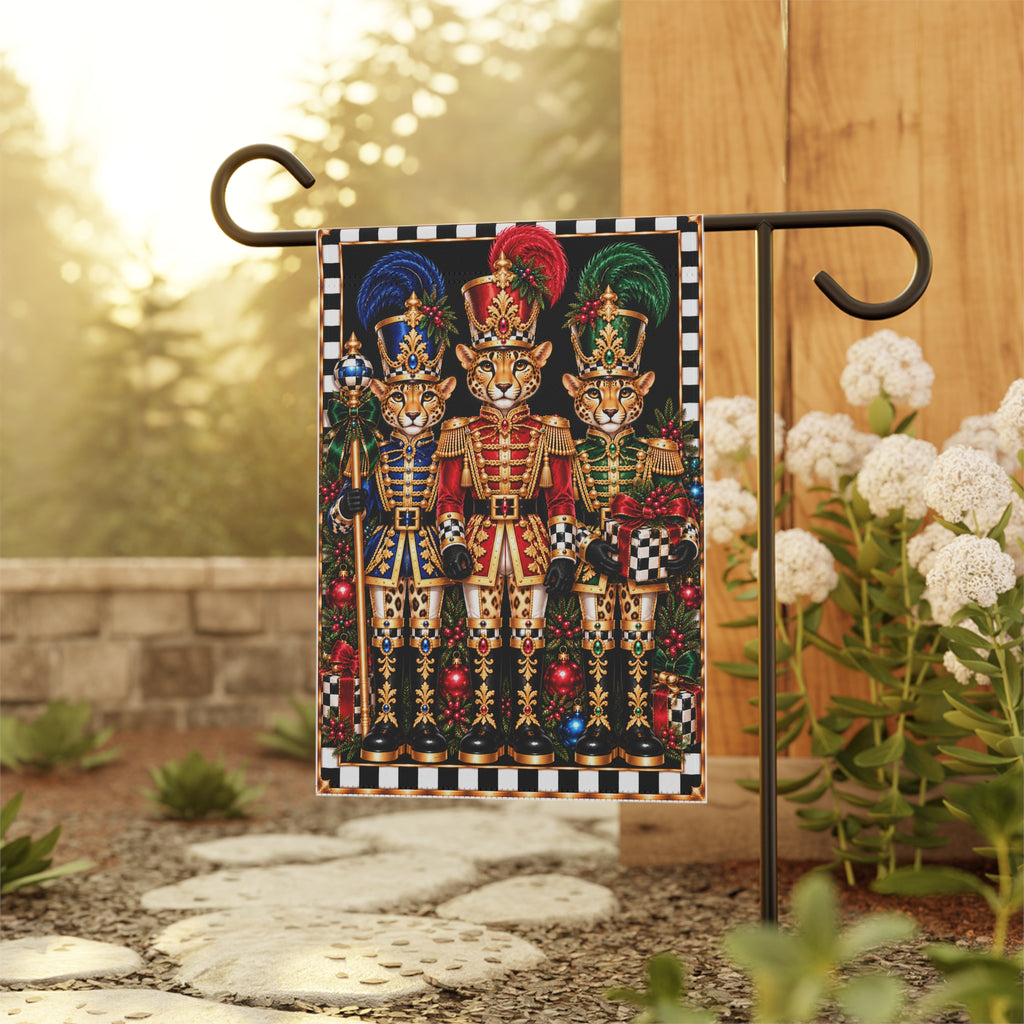 Garden Flag - Royal cheetah nutcrackers