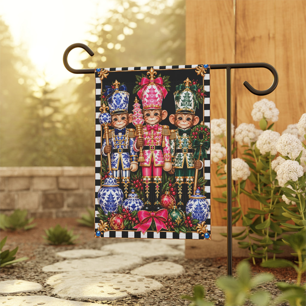 Garden Flag - chinoiserie monkeys