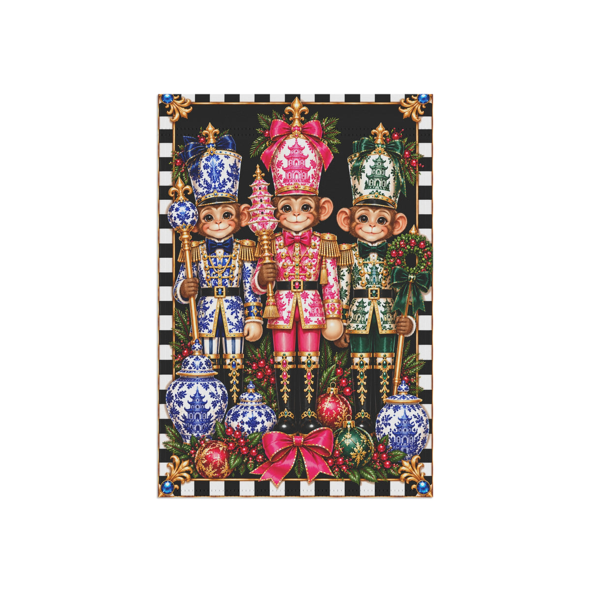 Garden Flag - chinoiserie monkeys