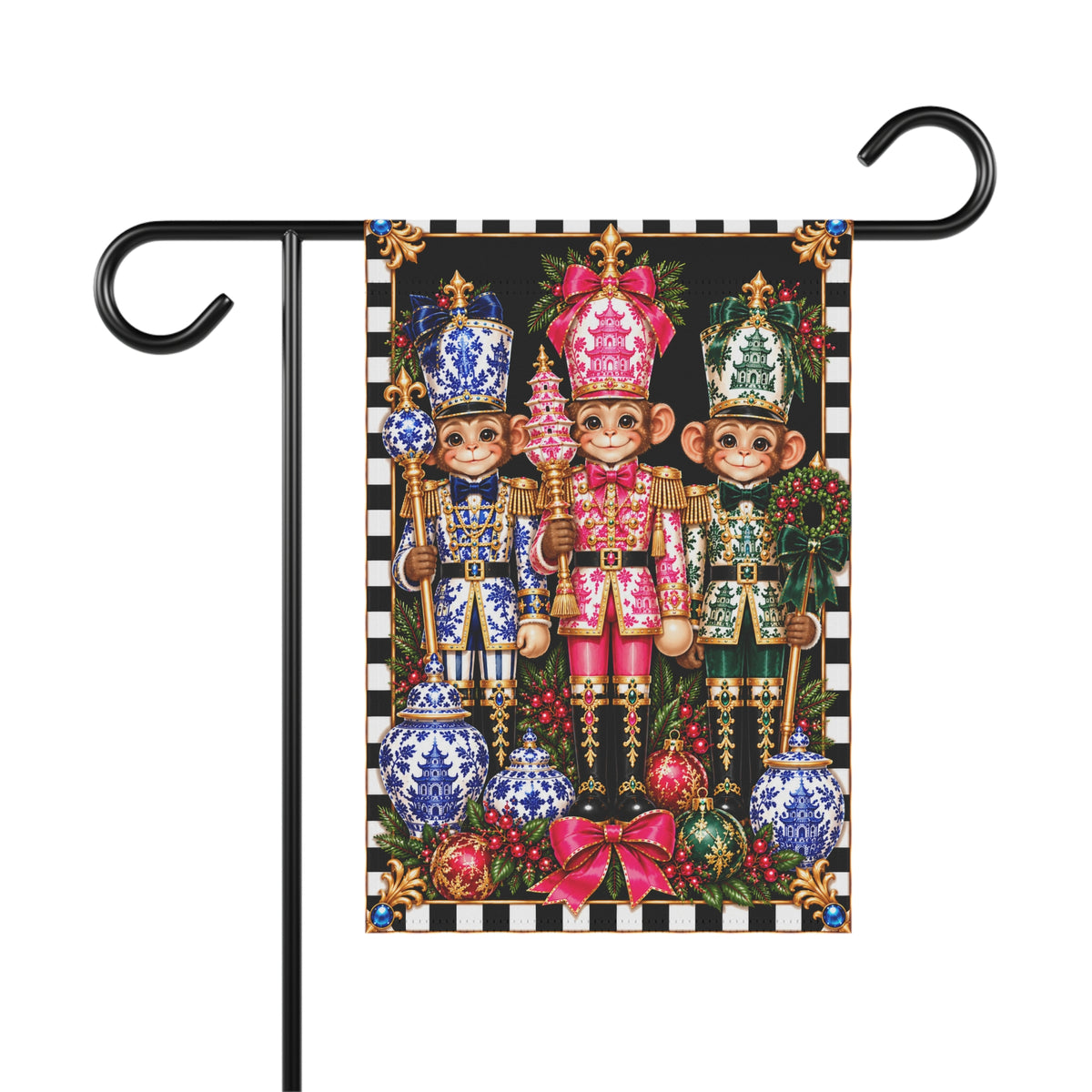 Garden Flag - chinoiserie monkeys