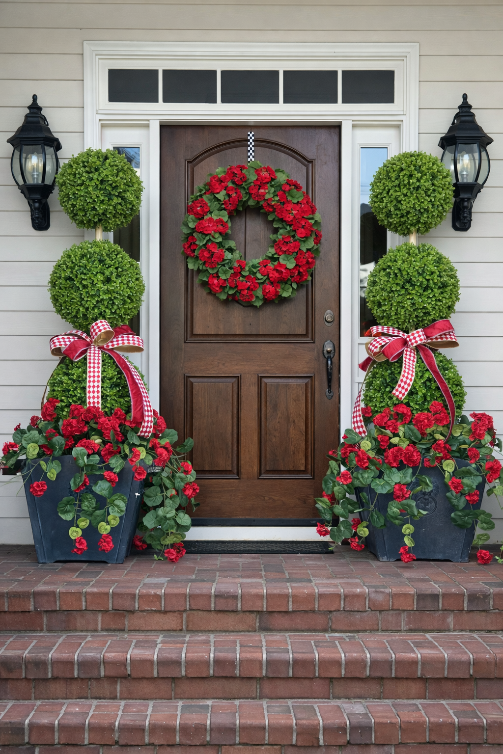 Drapping Red Geranium Bush