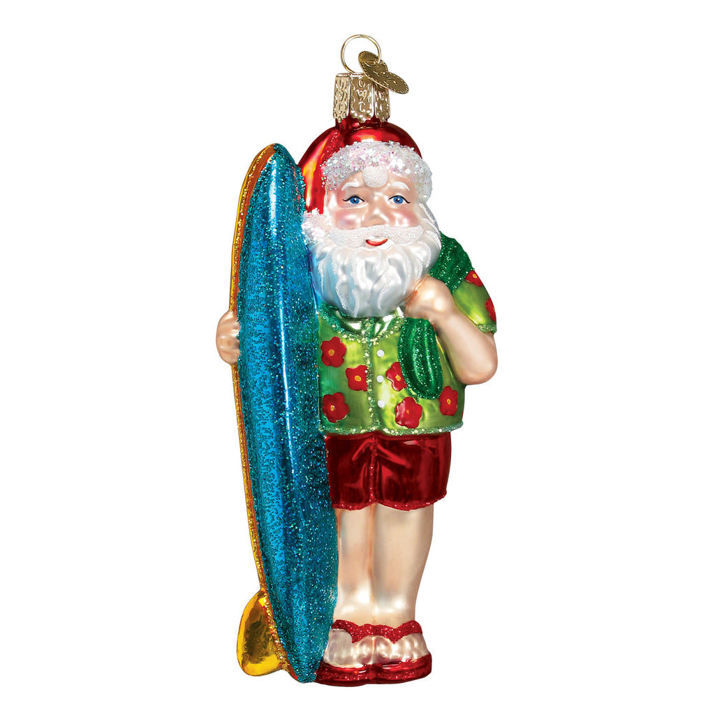 Surfer Santa Ornament-2