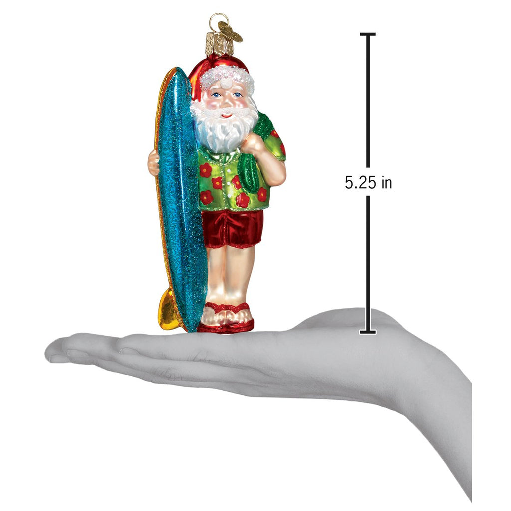 Surfer Santa Ornament-3