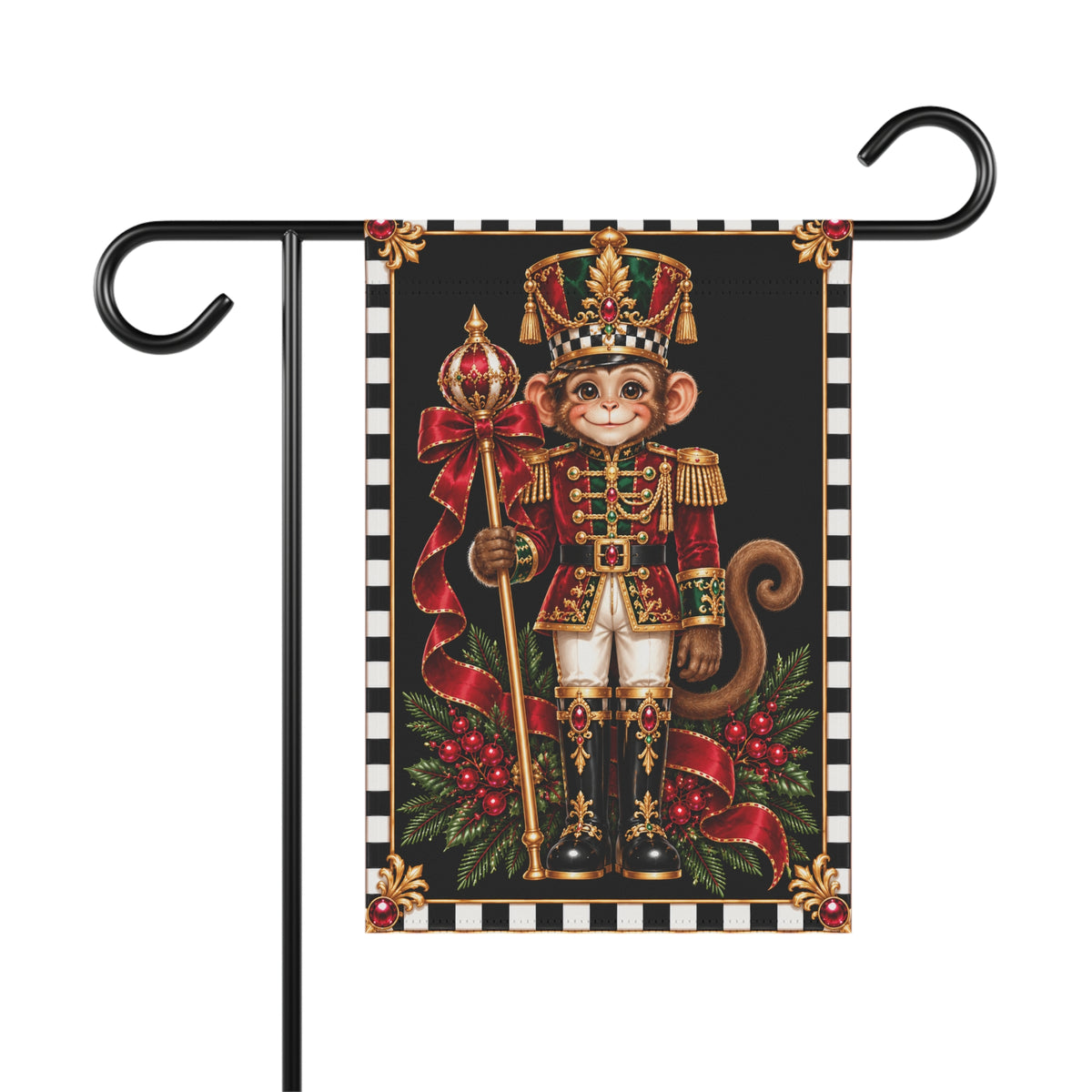 Garden Flag - nutcracker monkey