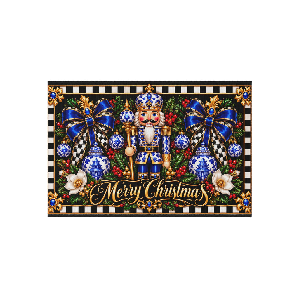Outdoor Rug - chinoiserie nutcracker merry Christmas’s
