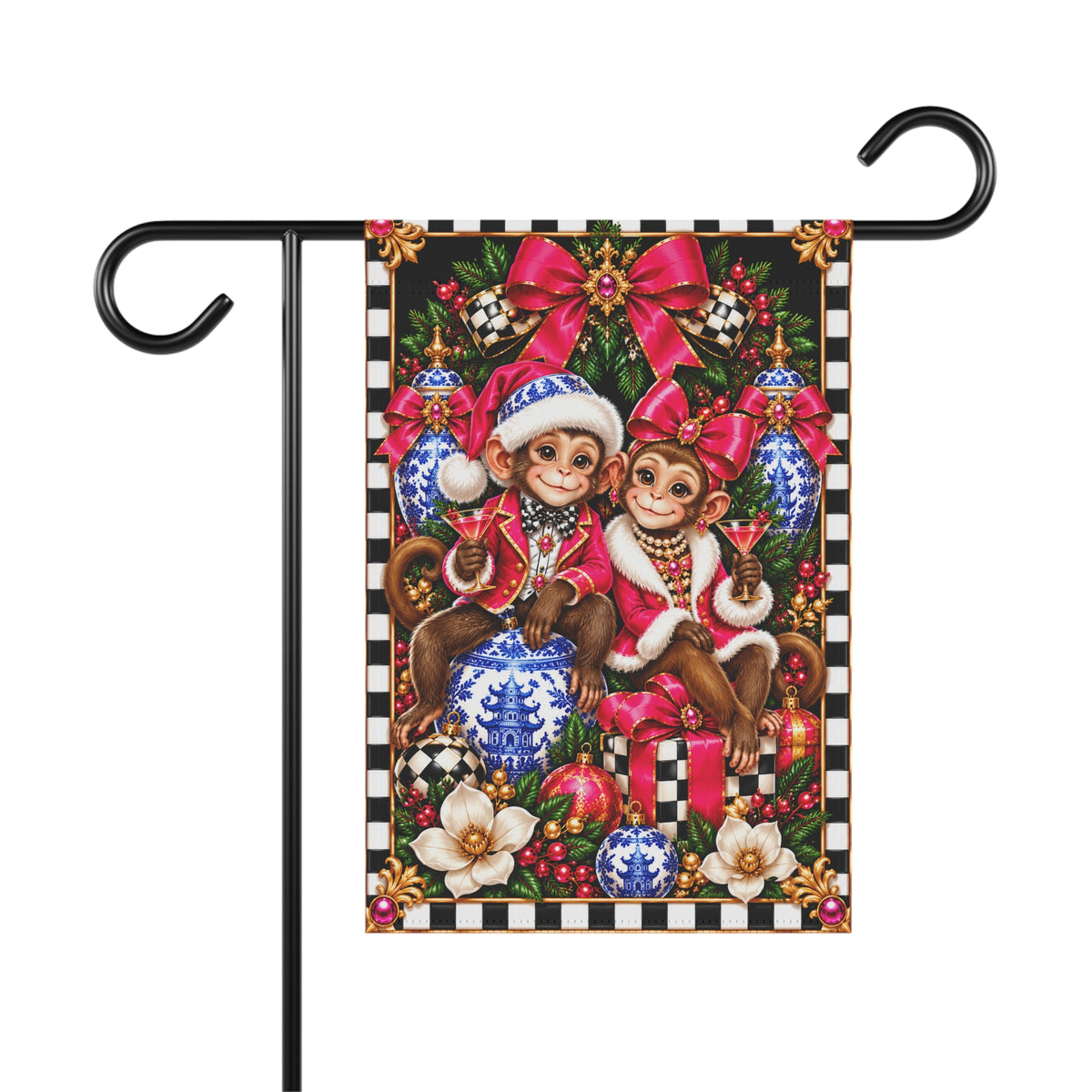 Garden Flag - chinoiserie monkey