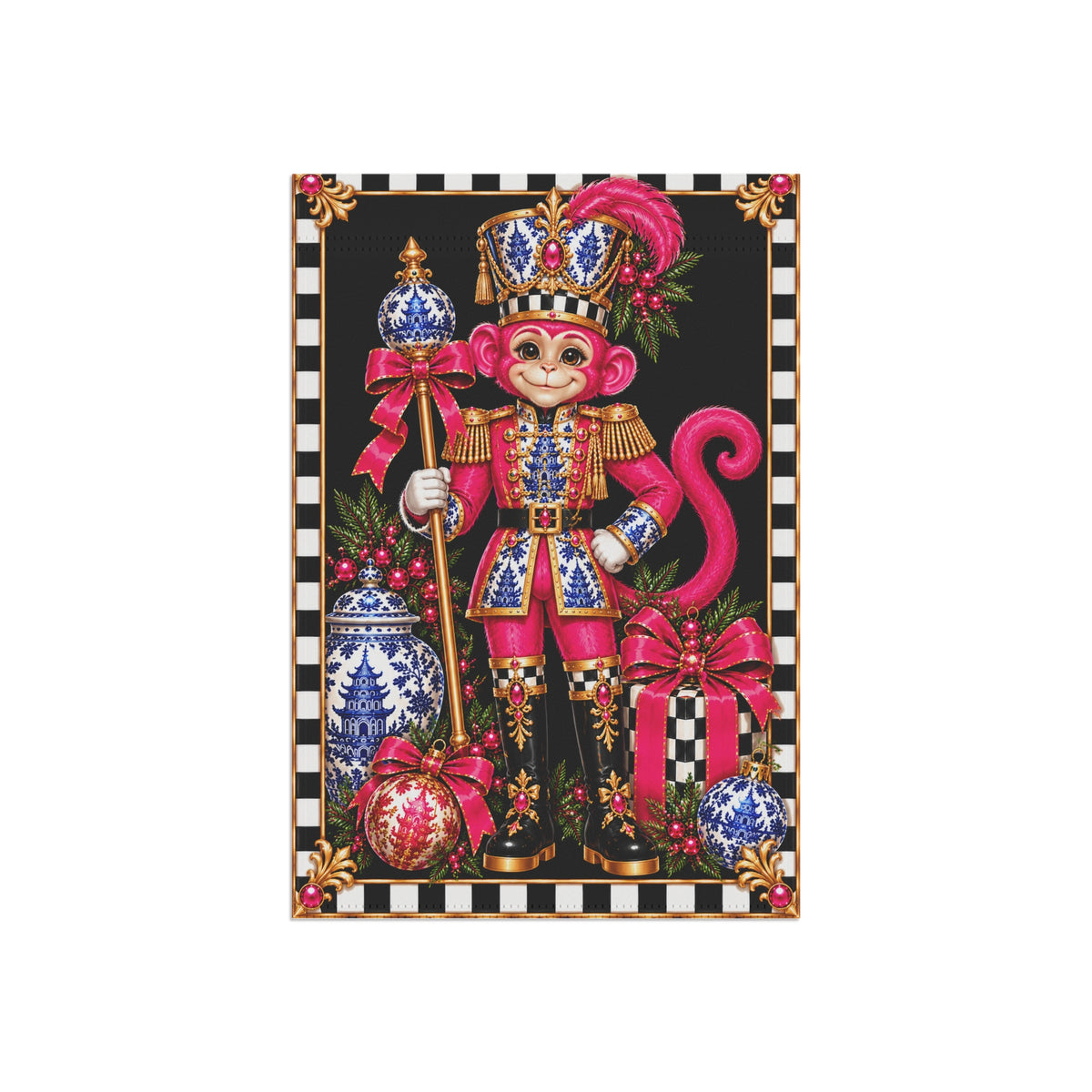 Garden Flag - chinoiserie monkey