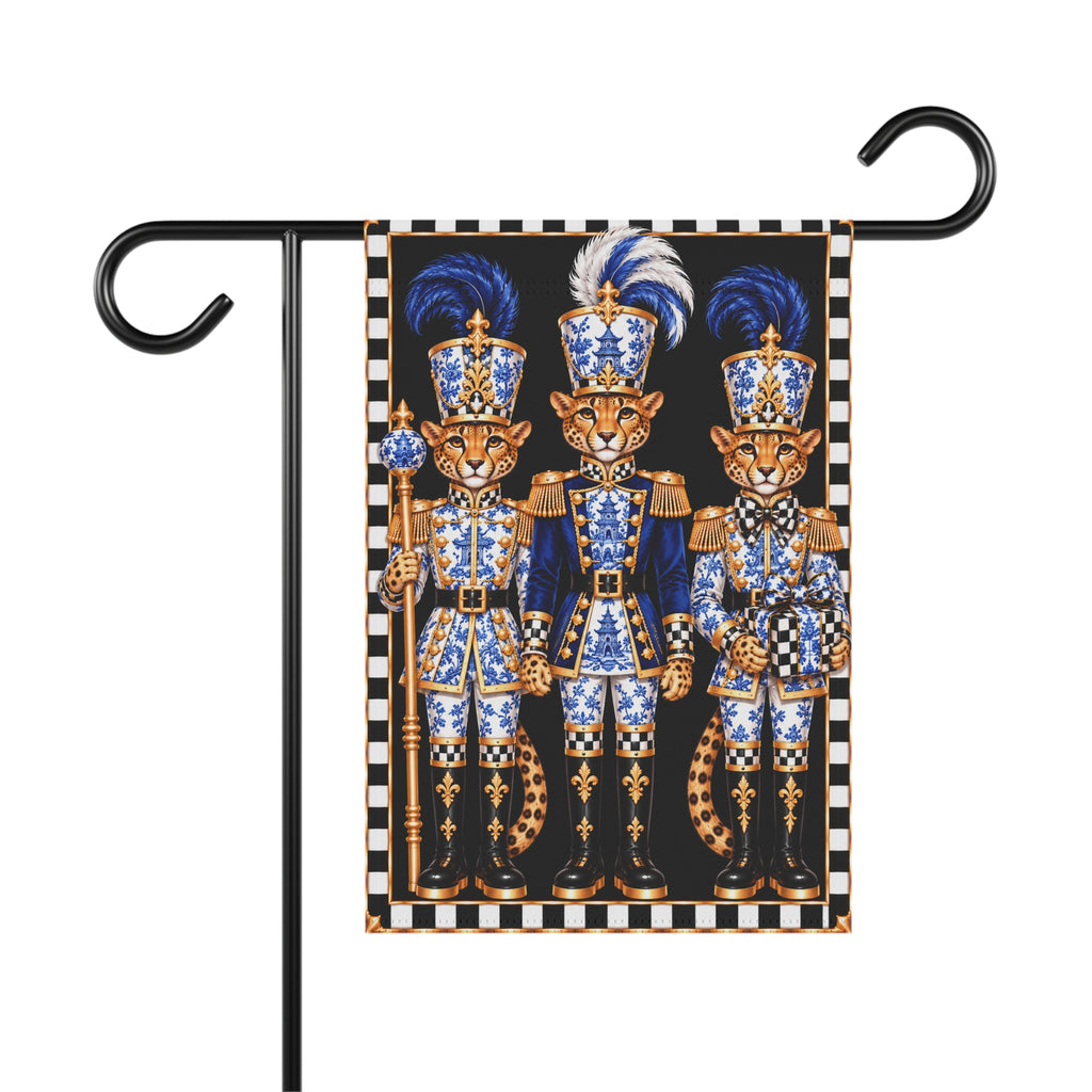 Garden Flag - chinoiserie cheetah nutcrackers