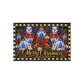 Outdoor Rug - chinoiserie staffordshire dog merry Christmas