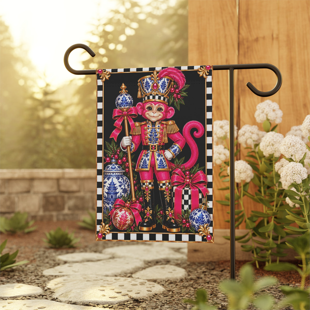 Garden Flag - chinoiserie monkey