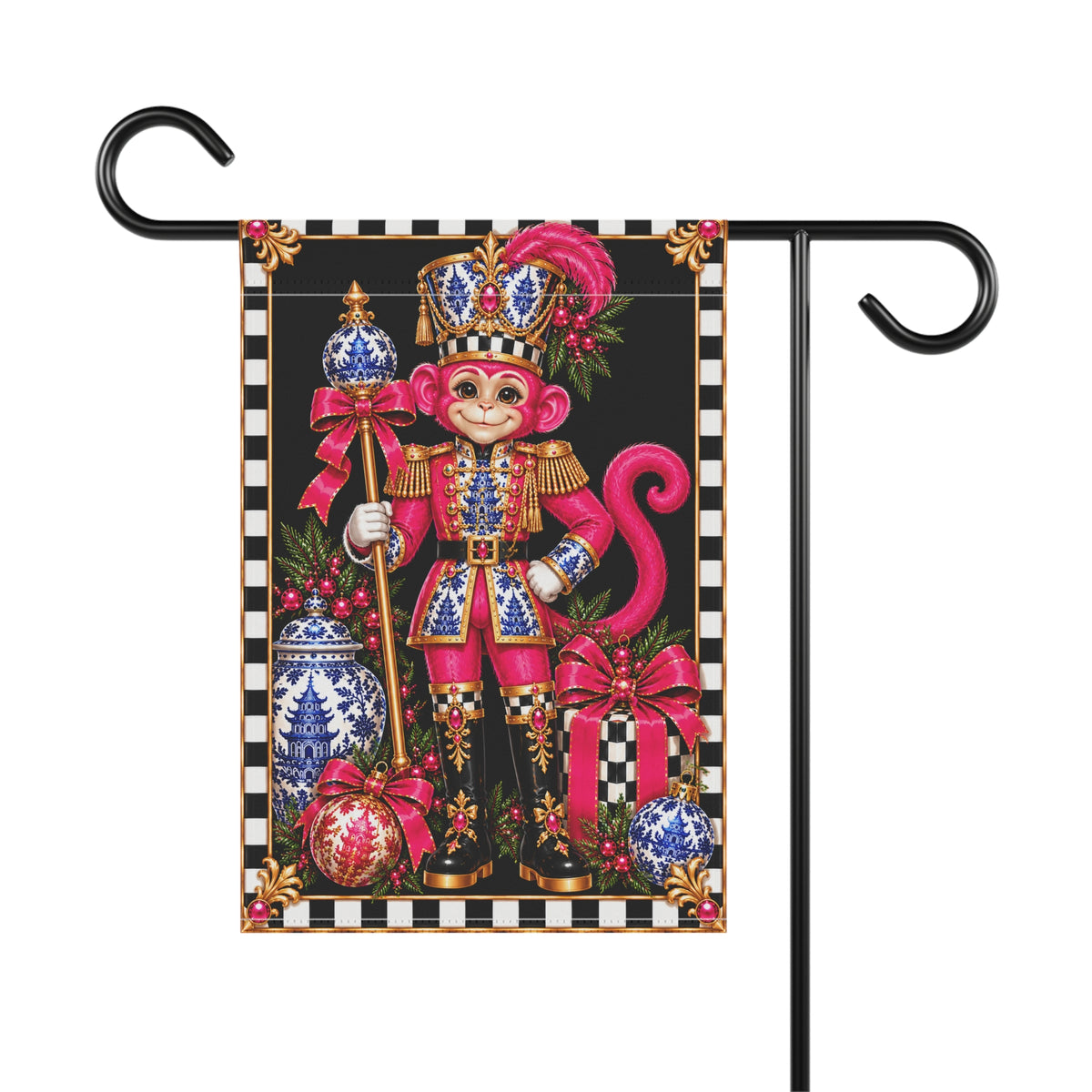 Garden Flag - chinoiserie monkey