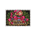 Outdoor Rug - elf blue chinoiserie merry Christmas