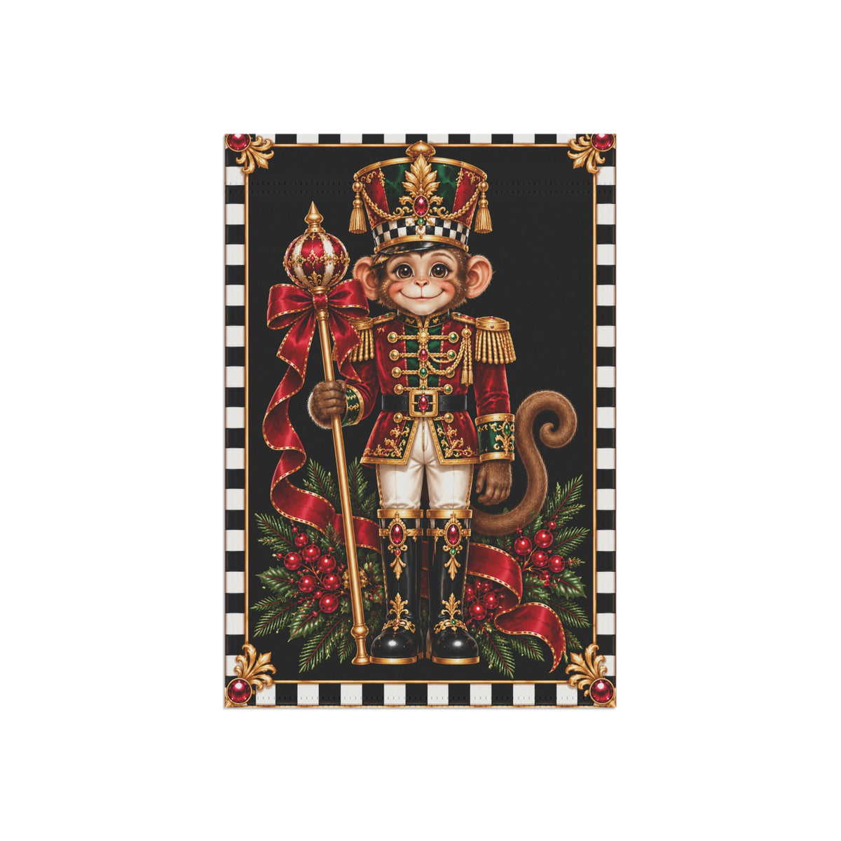 Garden Flag - nutcracker monkey