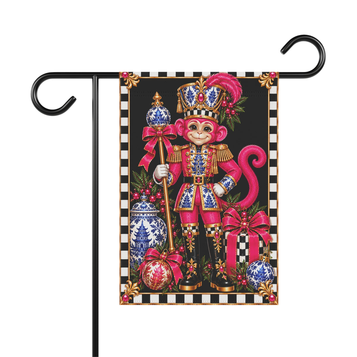 Garden Flag - chinoiserie monkey