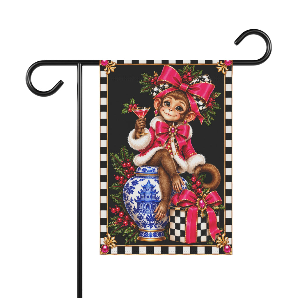 Garden Flag - chinoiserie monkey