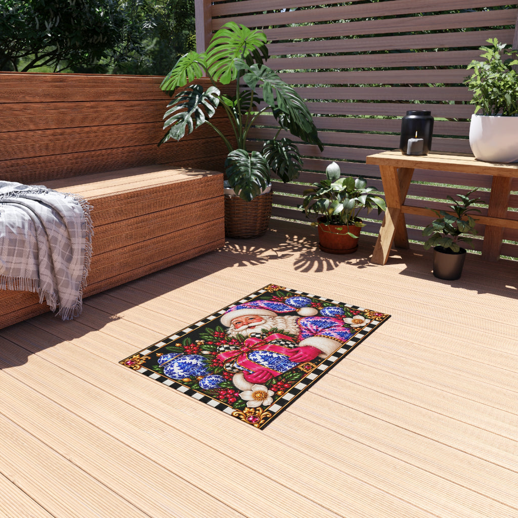 Outdoor Rug - chinoiserie Santa