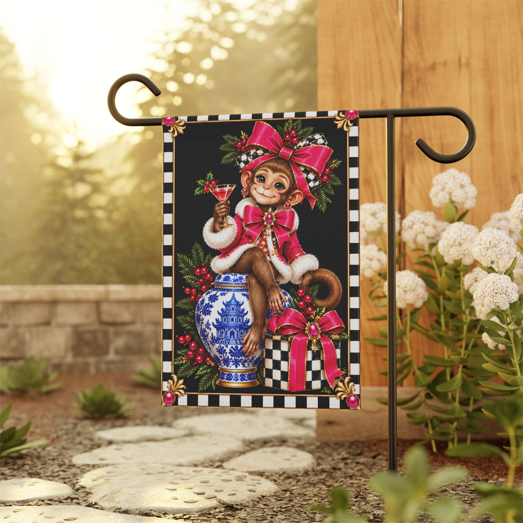 Garden Flag - chinoiserie monkey