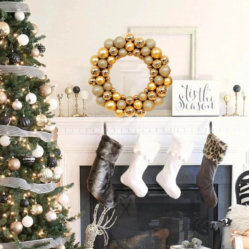 Christmas Ball Wreath Front Door Decoration-1
