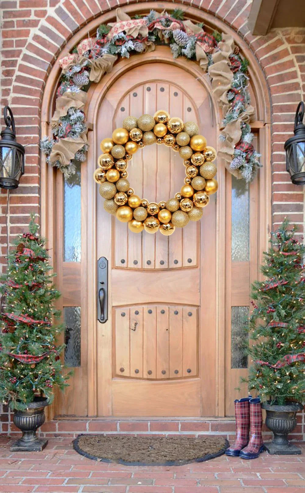 Christmas Ball Wreath Front Door Decoration-4