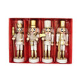 White and Gold Royal Christmas Wooden Nutcracker Ornaments 5 in Set of 4 by Wizardi F07AM9-35-N01820A-0