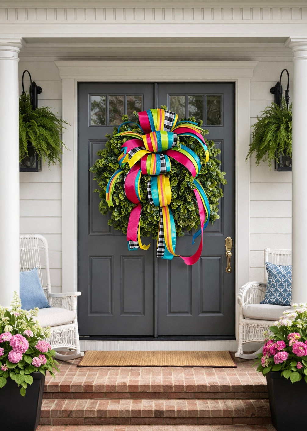 Large Boxwood Wreath WITH BOW