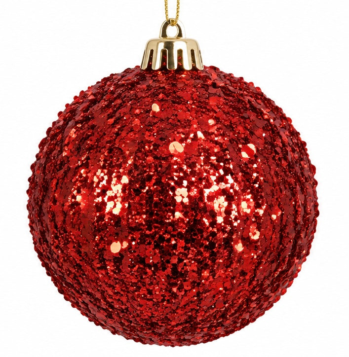 85mm Glitter Sparkle Ball Ornament 3.35"