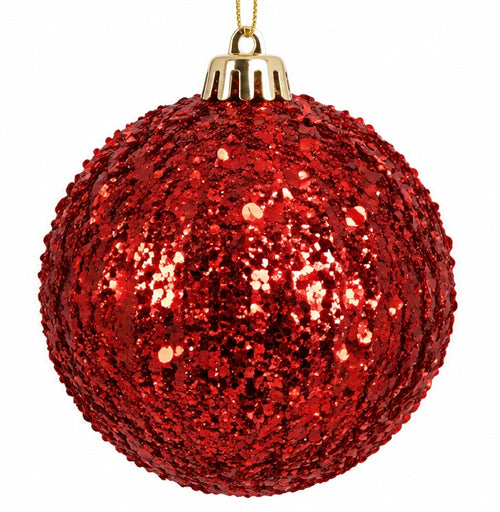 85mm Glitter Sparkle Ball Ornament 3.35"