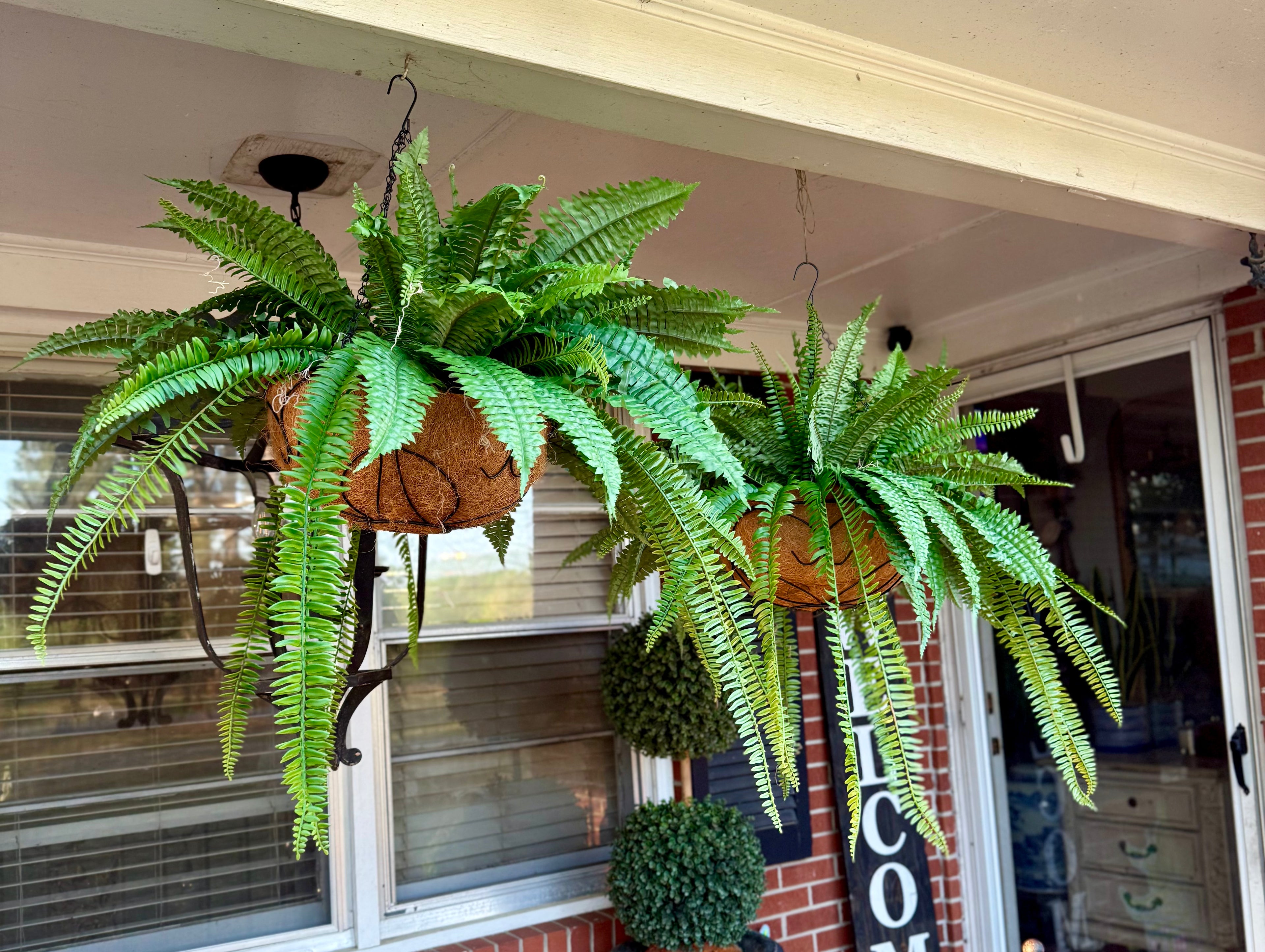 Faux Hanging Fern Baskets