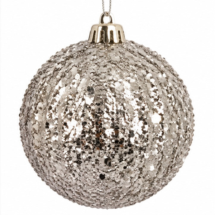 85mm Glitter Sparkle Ball Ornament 3.35"
