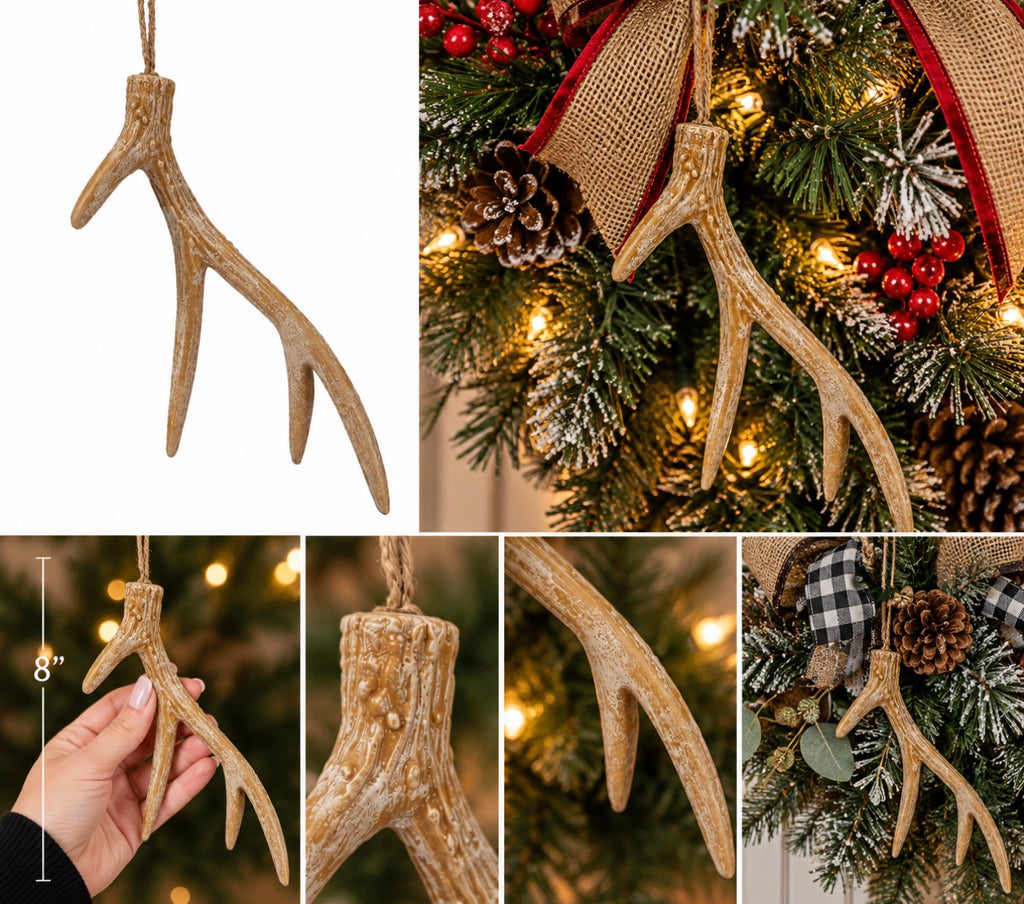 8" Plastic Buckhorn Hanging Ornament