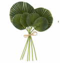 16" Real Touch Heart Shape Fan Palm Bundle (6 Stems)