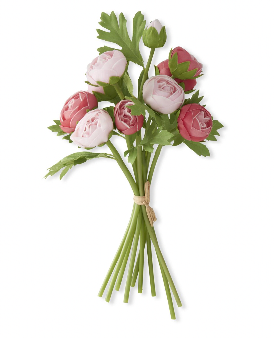 15" Pink Rose Real Touch Ranunculus Bundle (10 Stems)