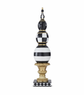 40" Gold Black & White Topiary Finial