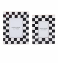 Set of 2 Black & White Check Enameled Photo Frames