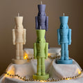 Handmade Nutcracker Candle: Sculptural Christmas Decor Gift-0