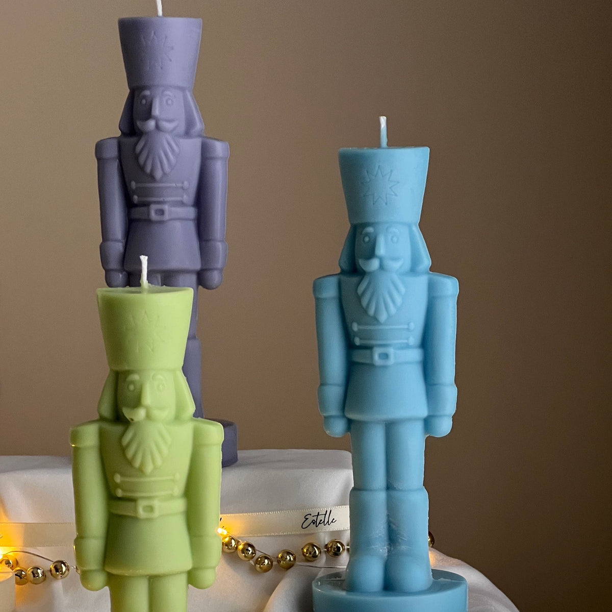 Handmade Nutcracker Candle: Sculptural Christmas Decor Gift-1