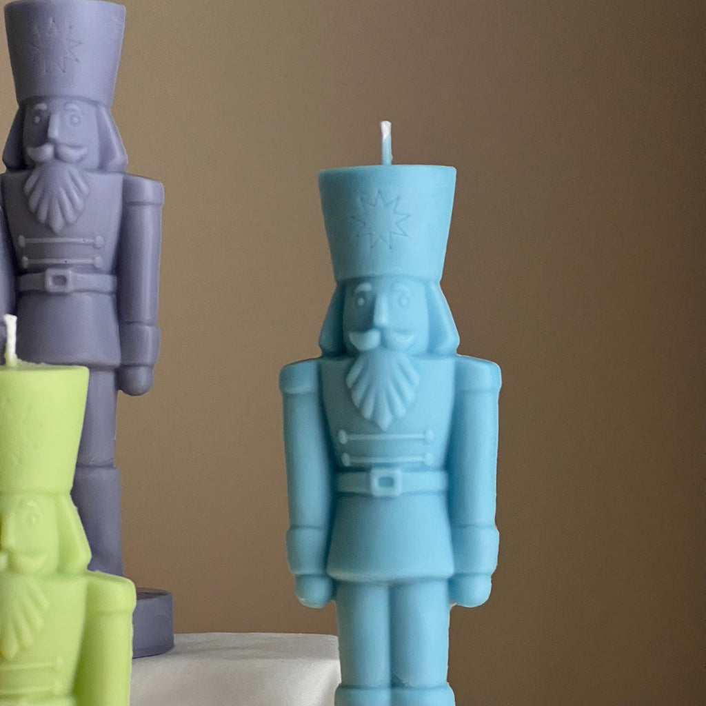 Handmade Nutcracker Candle: Sculptural Christmas Decor Gift-3