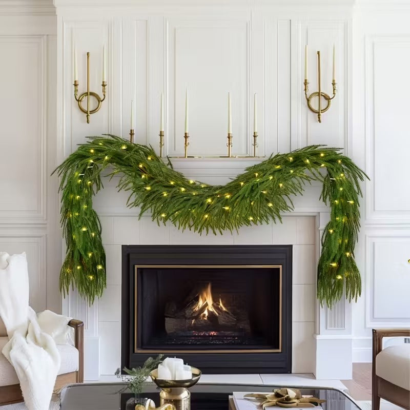Pine Pre-Lit Christmas Wreath-2