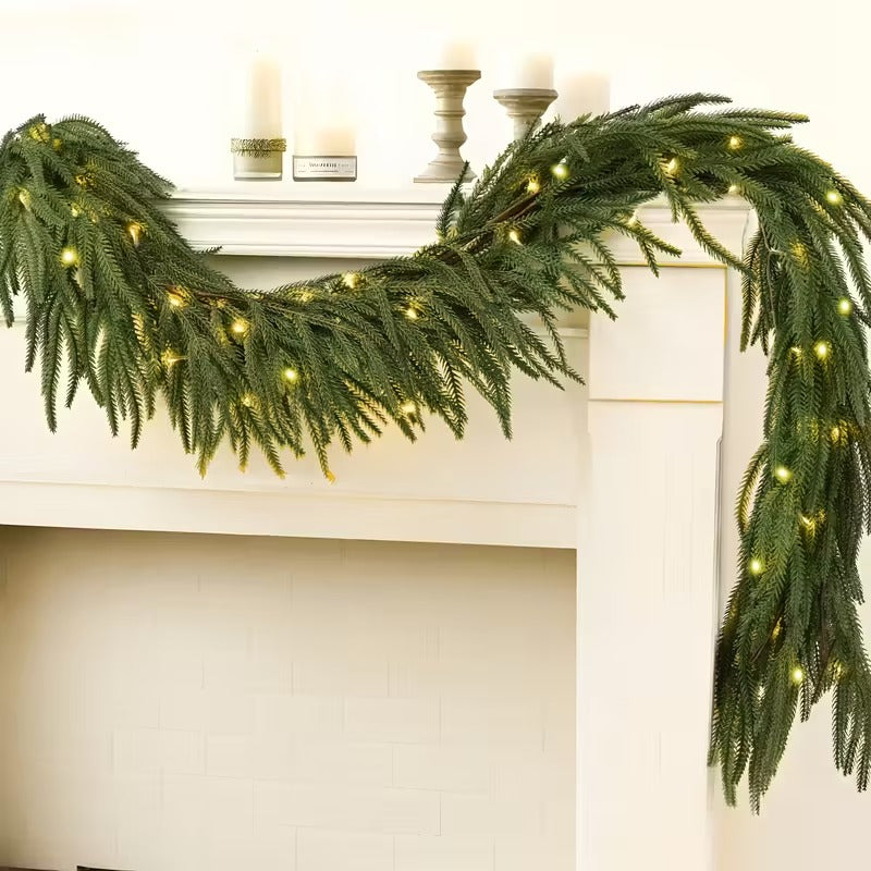 Pine Pre-Lit Christmas Wreath-3