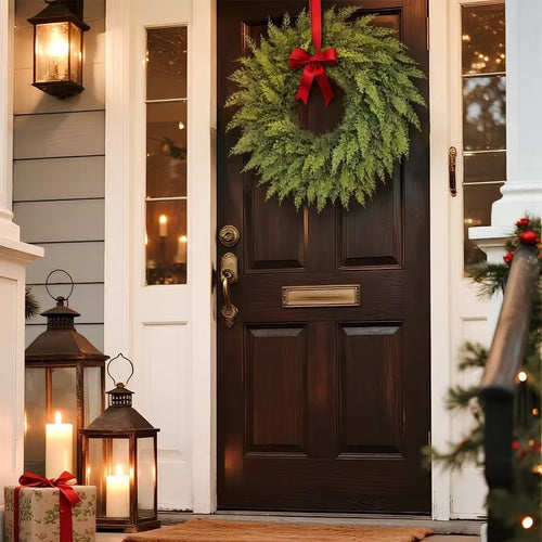 Artificial Pine Cypress Wreath Holiday Decor-1